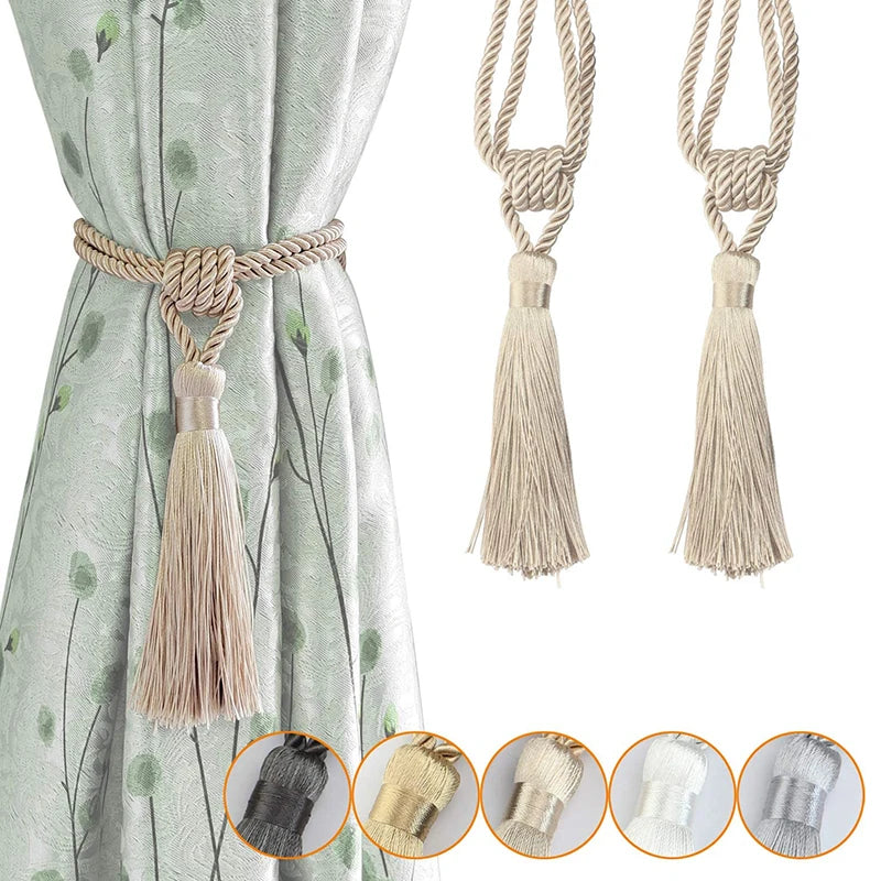 1Pc Handmade Tassel Curtain Tieback Room Accessories Gold Curtain Buckle Rope Home Decoration Holdback Window Fringe
