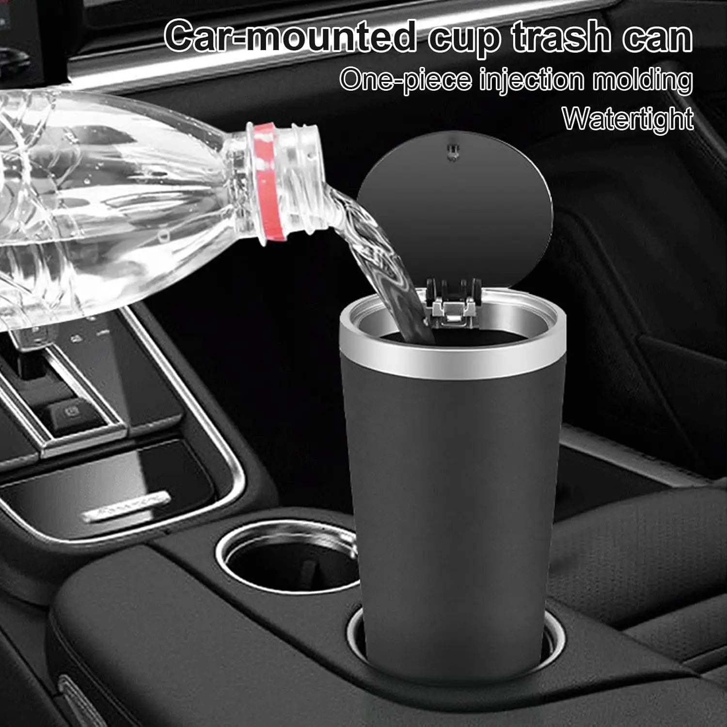 Auto Garbage Bin Ashtray Leak-proof Car Cup Holder Trash Can with Cover Storage Box Bucket Waterproof Acessory