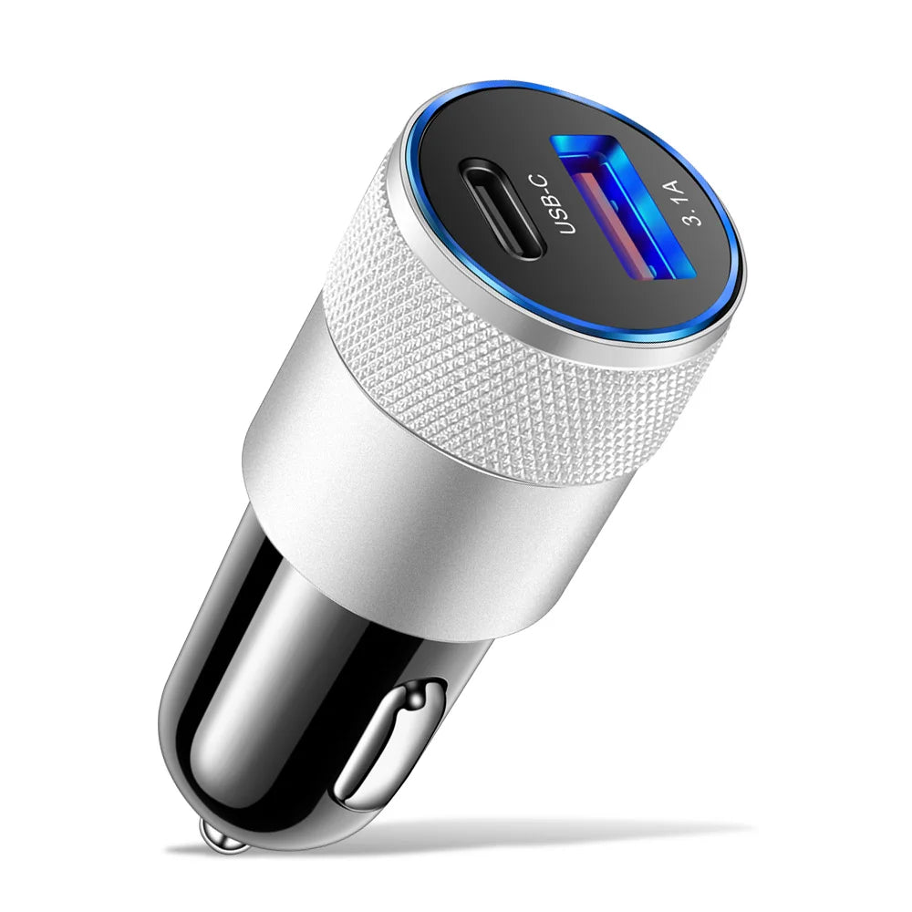 Dual Ports Fast Charging Mobile Phone Type-C Adapter PD 12W USB