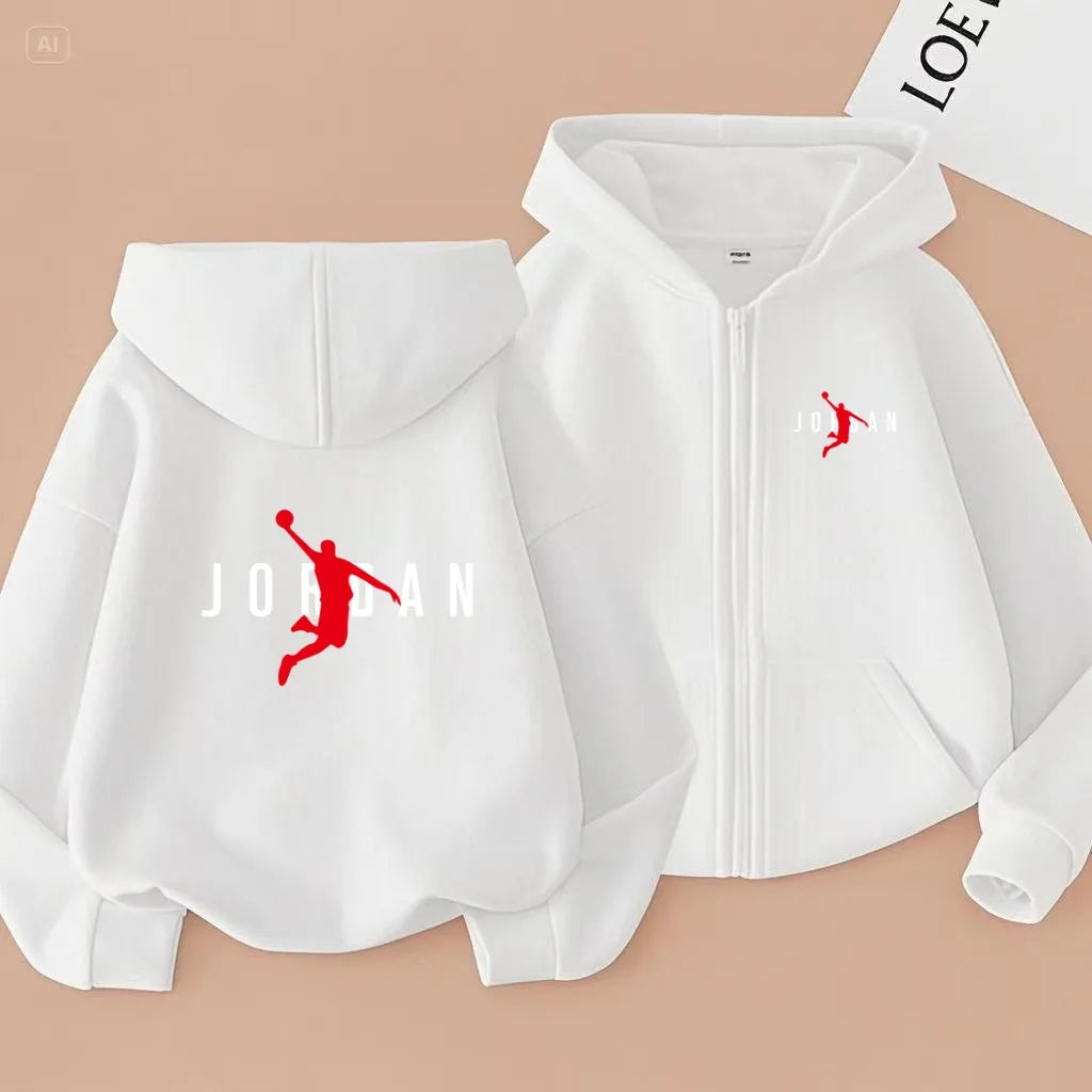 kids Autumn Winter Sweatshirt Basketball Charming Clothing Zipper Style Hoodie Girl Boy