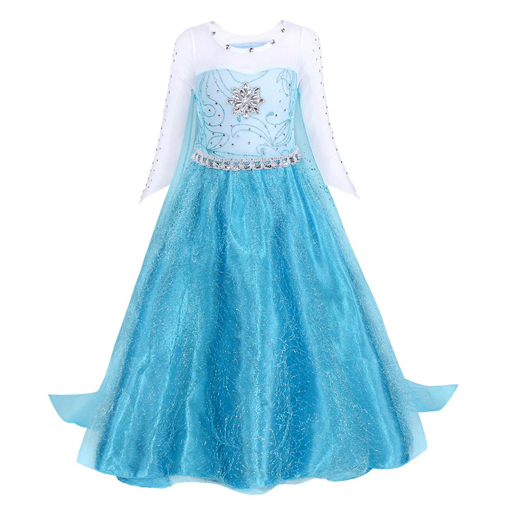 2026 Vestidos Snow Queen Princess Dress Girls
