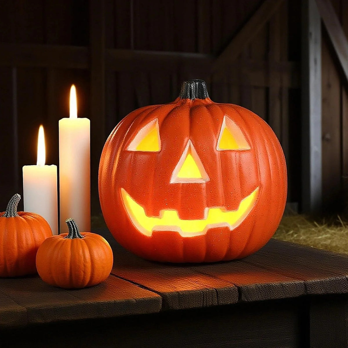 Halloween Light up Pumpkin Vintage Plastic Pumpkin
