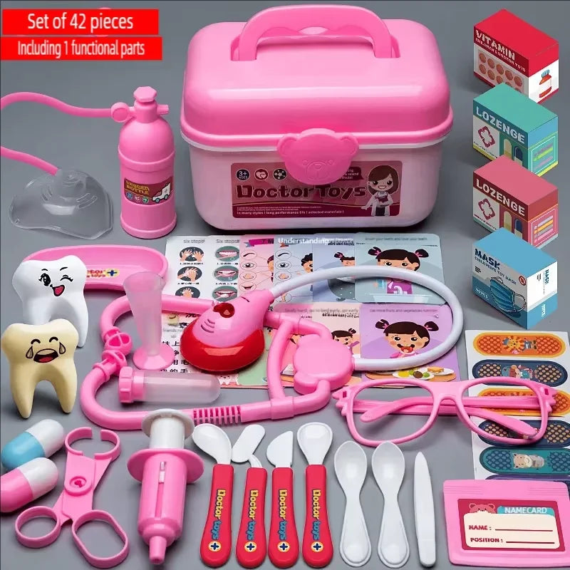 Doctor Nurse Role Play Set Medical Tools With Stethoscope Injectors In A Pretend Play Trolley Box Ideal Gift for Kids Boys Girls