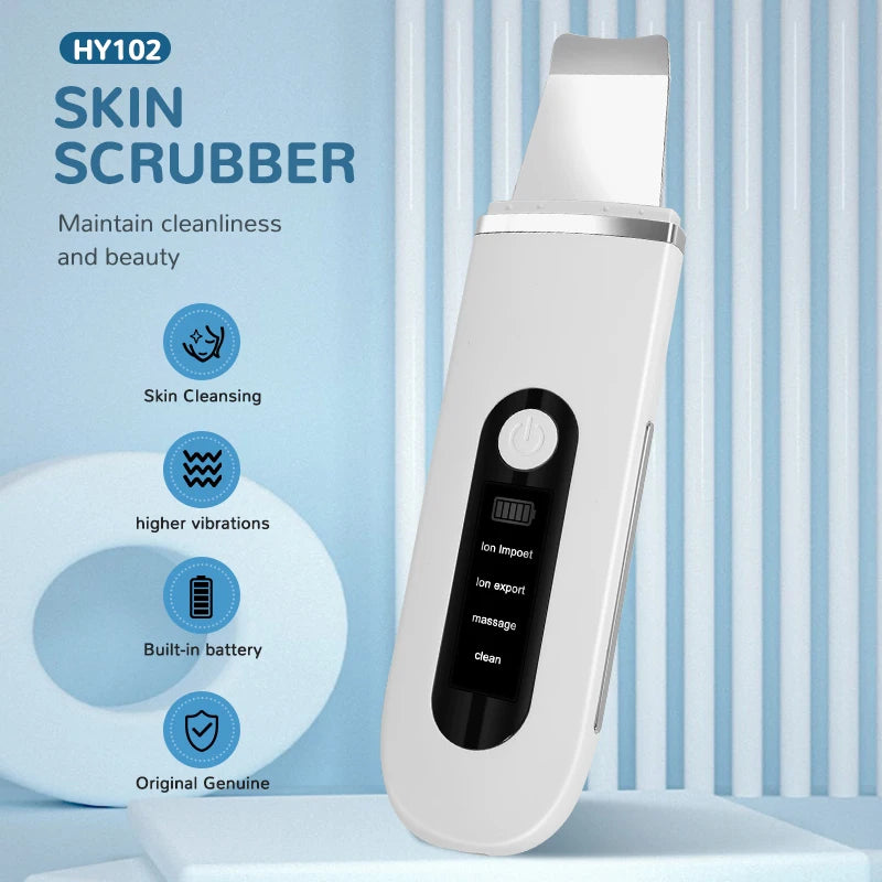 Lady Care Ultrasonic Skin Scrubber 4 in 1 Ion Import Export Facial Cleansing Spatula