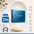 1TB 2TB Shockproof Portable External Hard Drive USB3.2 Type-C SSD