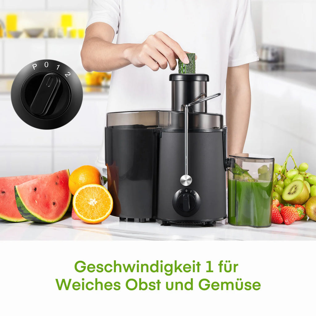 Electric Juicer 400W Max Centrifugal Juicer Machine, 65mm Wide Feed Chute,