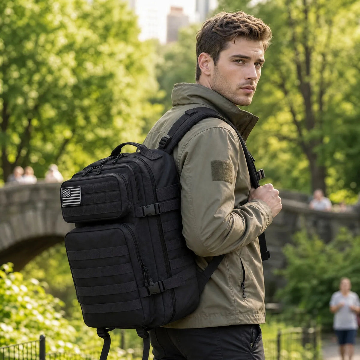 45L Tactical Travel Backpack Molle Large Capacity Multi Pocket Storage Bag Durable Wear Resistant Camping Hiking