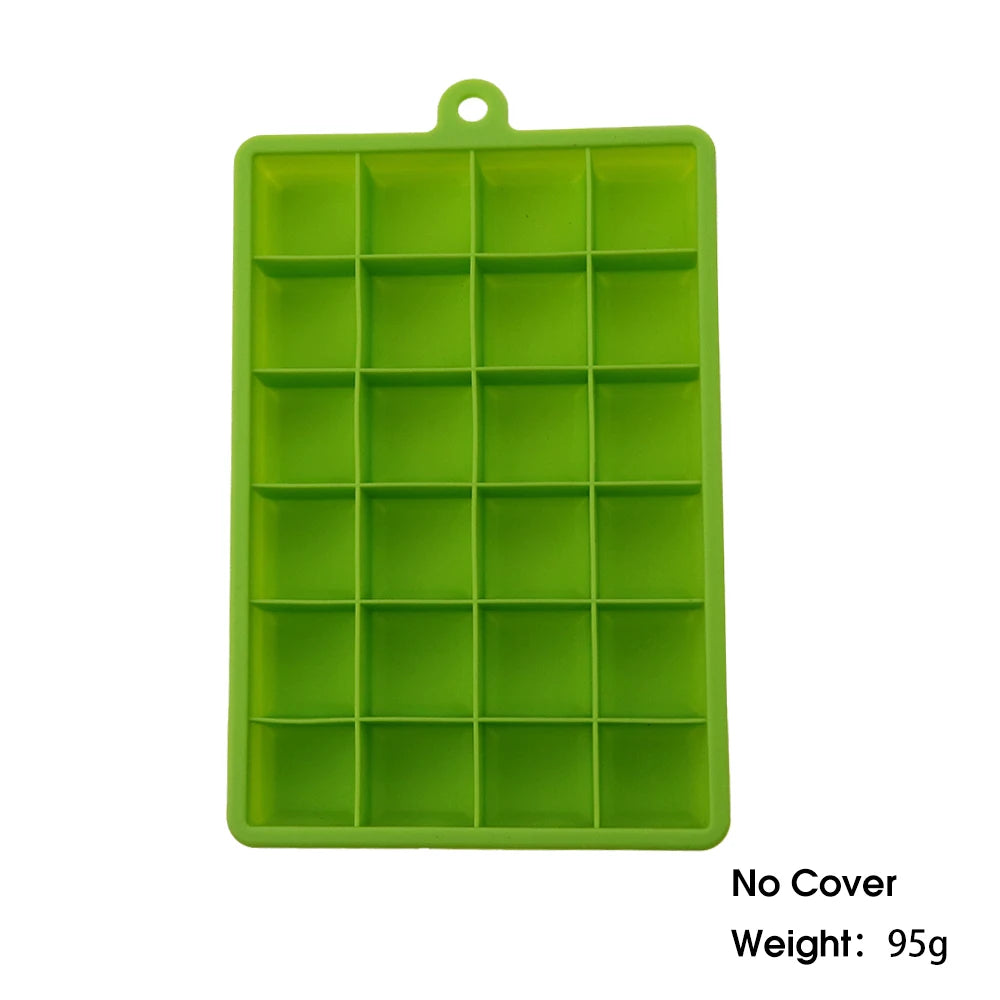 With Lid / No Lid 24-Hole Silicone Ice Tray Square Box Auxiliary