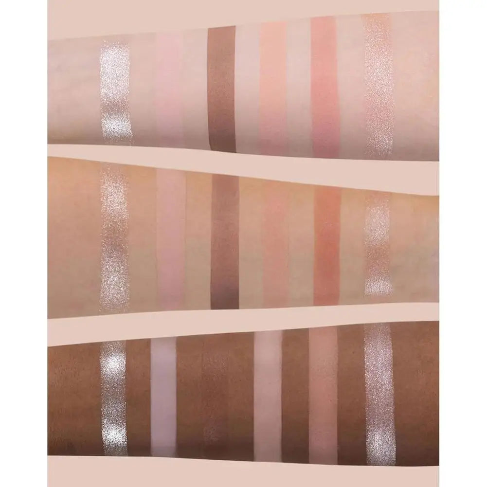 6-Color Eyeshadow Palette Matte Shimmer Pearl Glitter, Waterproof Highly Pigmented Long-Lasting Portable Makeup Set