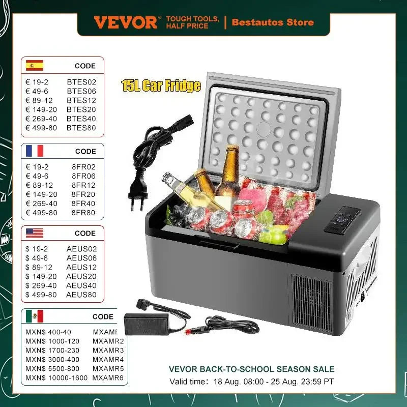 VEVOR Pro Leg Stretcher 220LBS Leg Stretch MachinePortable15LCarRefrigerator12V/24VDualStorageZoneCampingFreezer