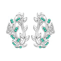 S925 Sterling Silver Leaf Hoop Earrings, Natural Plant Design
