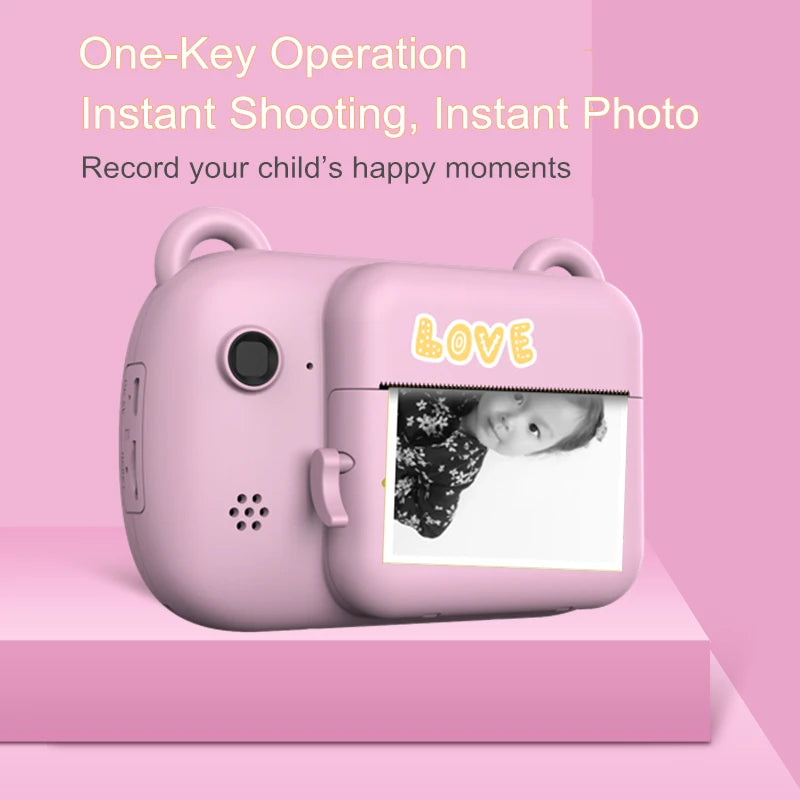 Kids Digital Camera Dual Instant Printing Wireless Inkless Photo Camera for Children