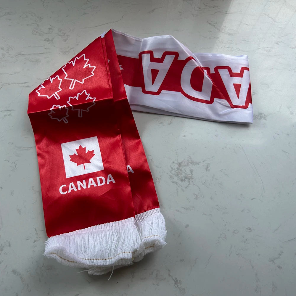 Sky Flag 2026 Canada Scarf 14x135cm Double-sided Printed Satin