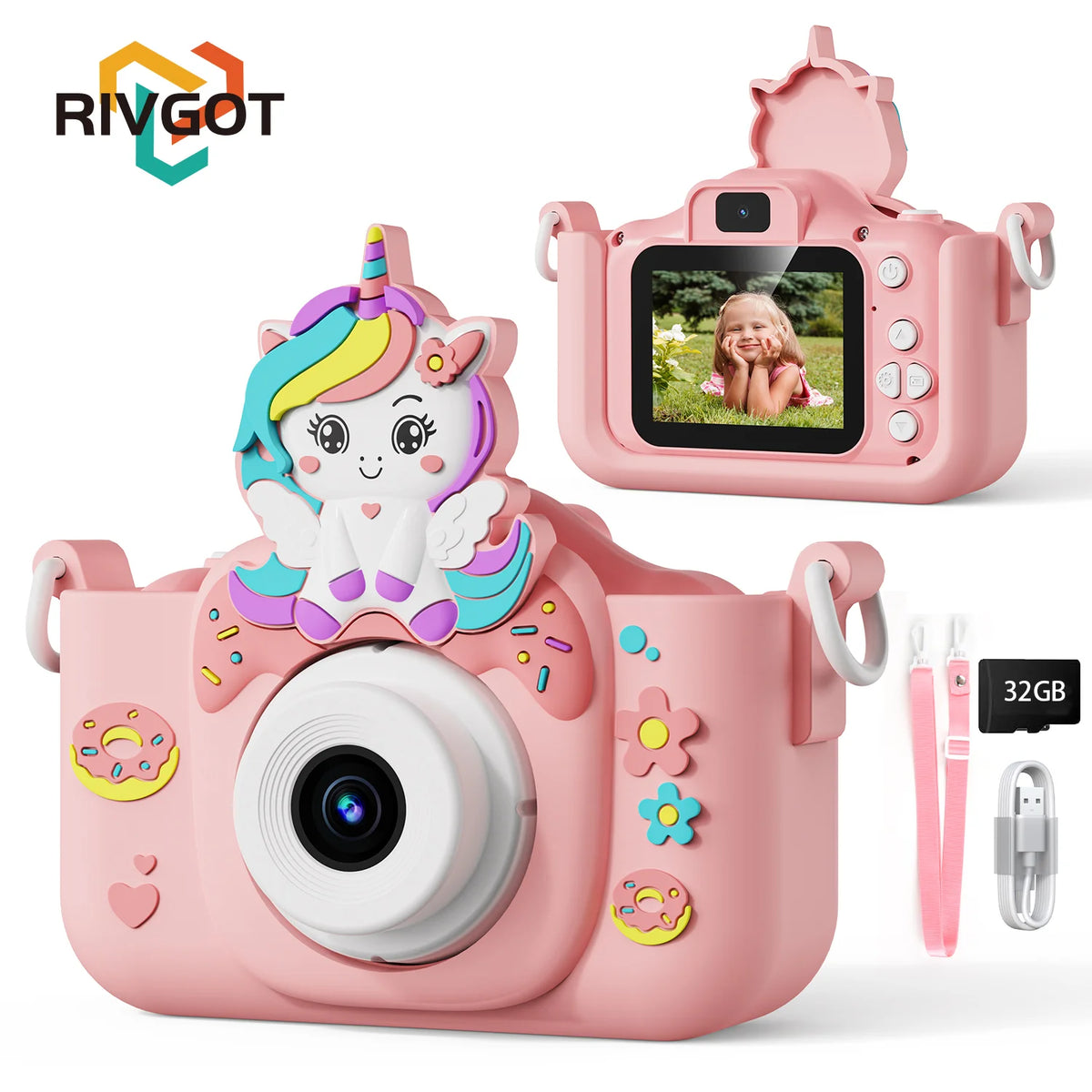 48MP Kids Camera for Girls 3-12 Video Selfie Camera