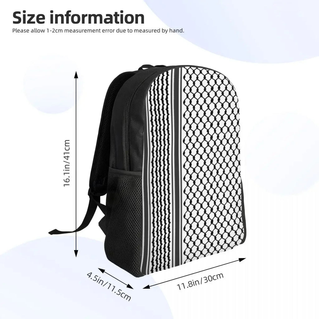 Palestinians Keffiyeh Pattern Backpack for Women Men Waterproof College School Tradition Bag Print Bookbags