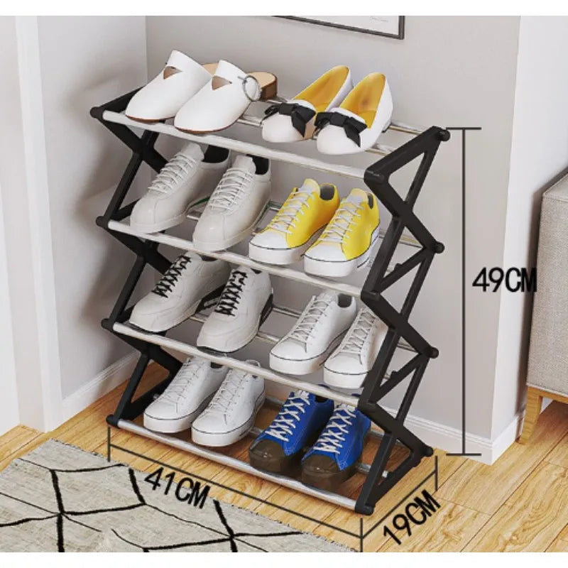 4Layer X-Type Shoe Rack Multi Layered Space Saving