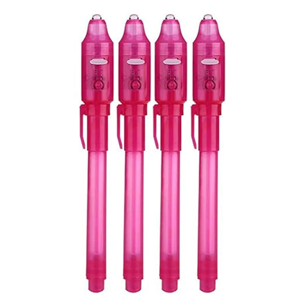 4-12pcs Invisible Ink Pen Spy Pen with UV Light Magic Marker
