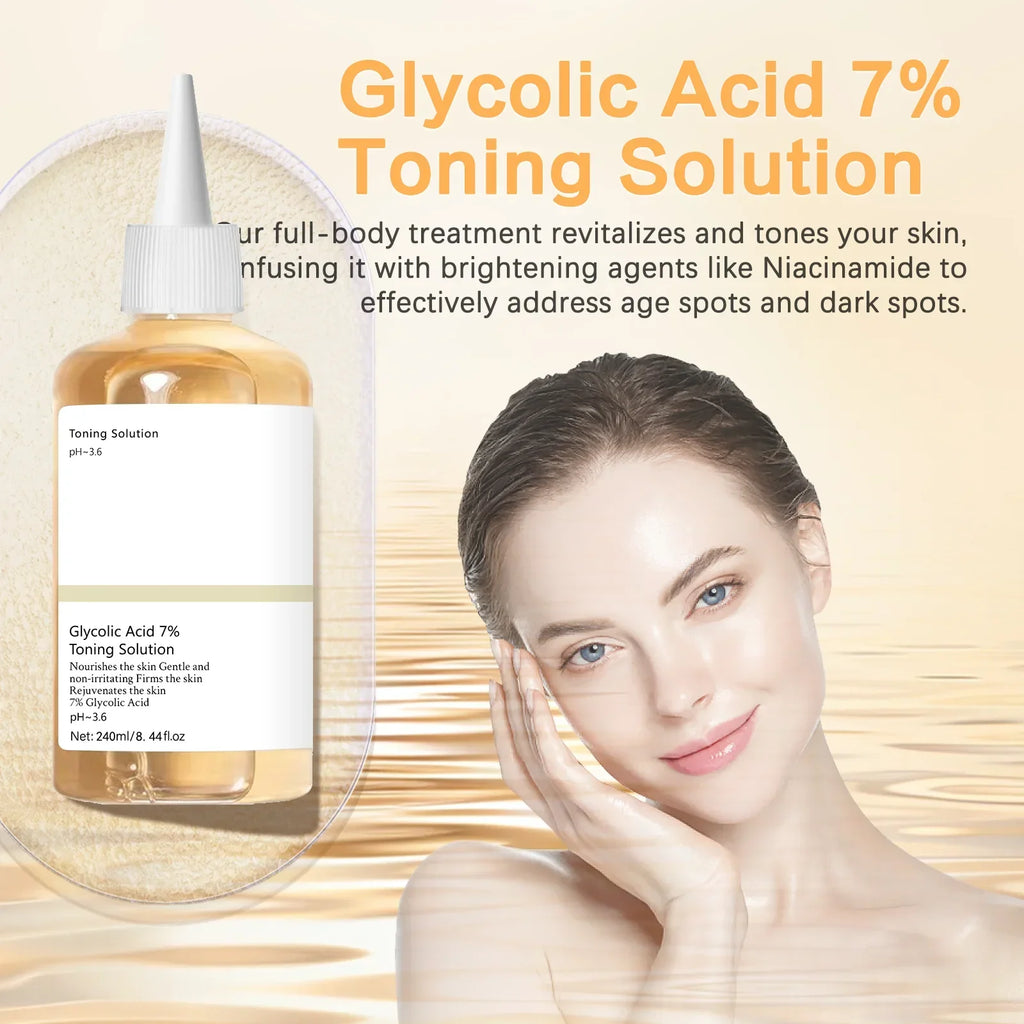 Glycolic Acid 7% Percent Toning Solution Face Exfoliant
