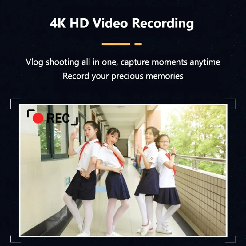Lenovo 4K Digital Camera 48MP Dual Screen, Auto Focus Anti-Shake 16X Zoom,