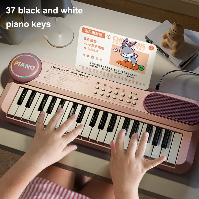 Kids Piano Keyboard 37-Key Multi-Functional with Microphone