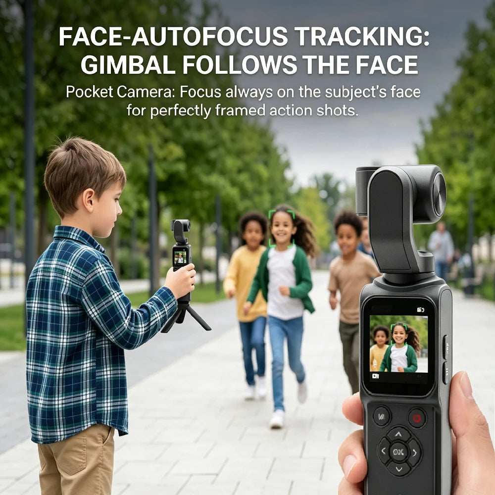 4K Pocket Vlogging Camera, 180° Flip Lens & 48MP Photo,