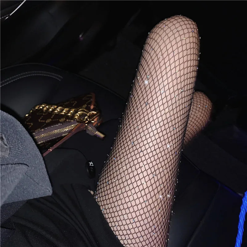 Sexy Women's Long Fishnet Black Summer Thigh High Waist Hosiery Body Stockings Fish Net Pantyhose Mesh Nylon Tights Lingerie