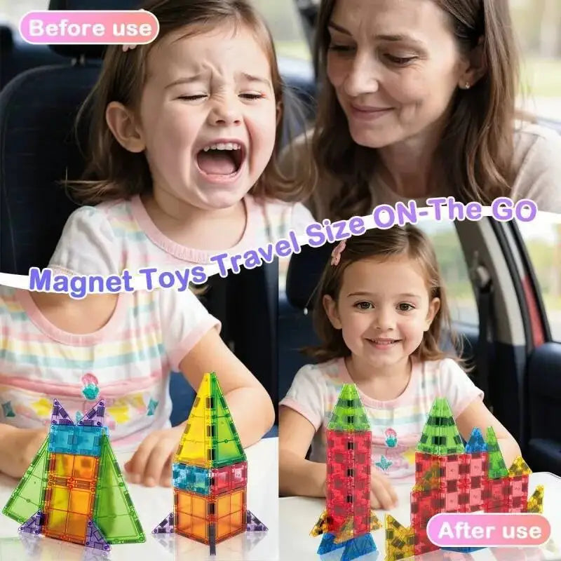 32pcs Magnetic Building Blocks 3D Diamond Magnet Tiles with Iron Case Magnetic Designer Construction Toys for Children Gift