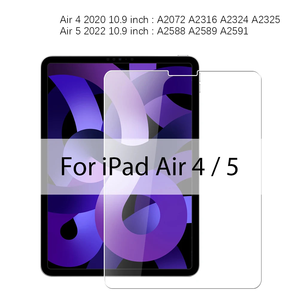 Tempered Glass Screen Protector For iPad A16 Air 13 11 5 4 M3 2025 10th Generation For iPad Pro 12.9 M4 M2 9th 7th Mini 6 7 Film