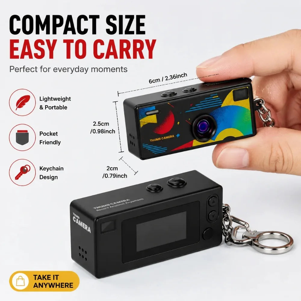 New Retro Mini Digital Camera 1080P Keychain Camcorder 0.96 Inch