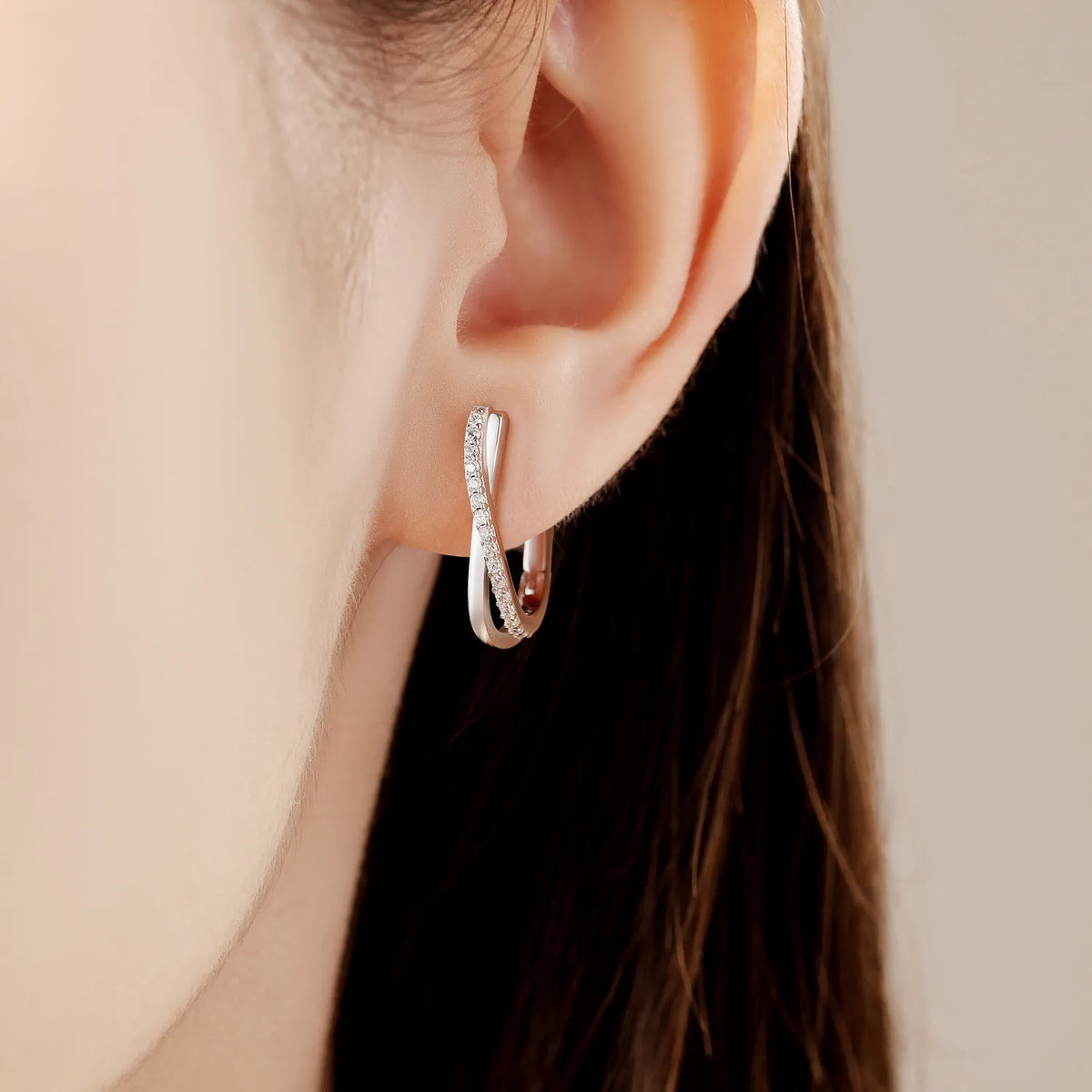 925 Sterling Silver Star Twisted Line Earrings Jewelry