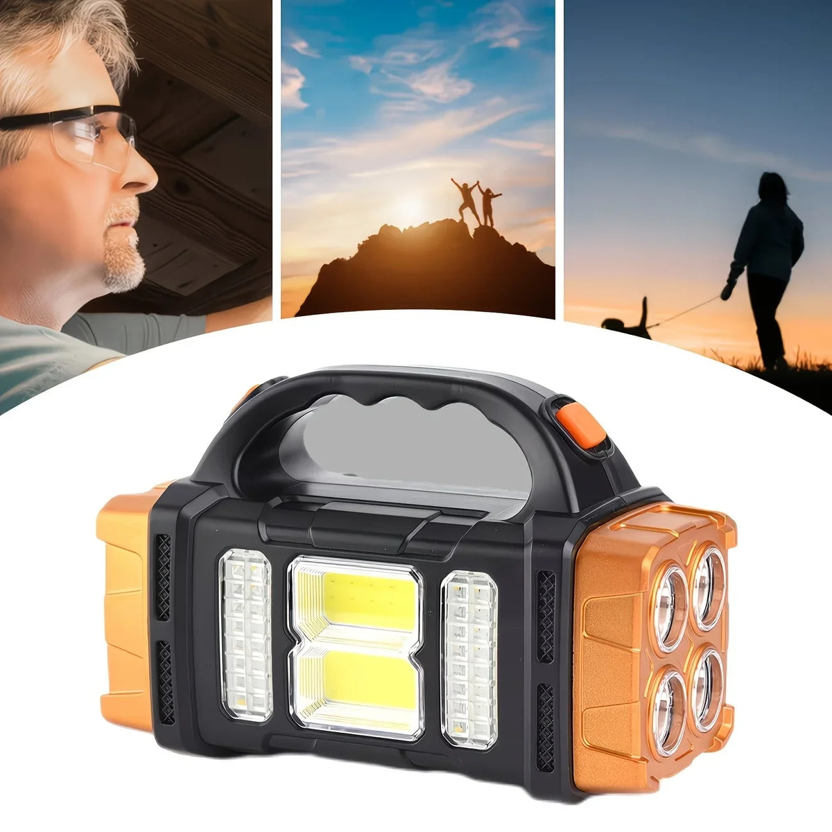 USB Rechargeable LED COB Flashlight Waterproof Portable