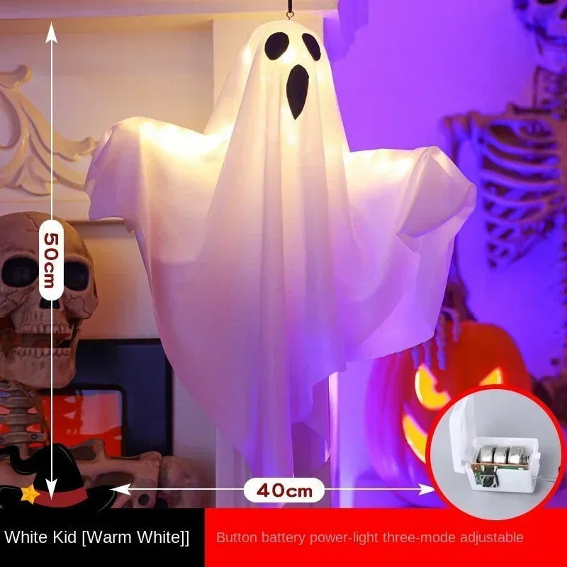 Halloween Glowing White Ghost LED Hanging Ghosts Horror Props