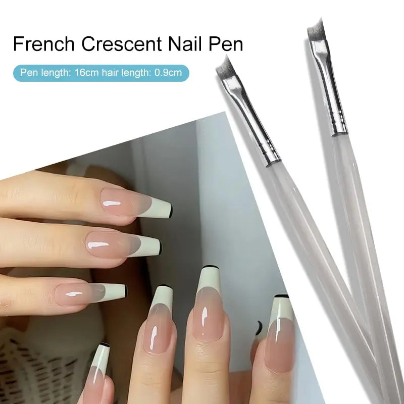 1/5Pcs Professional French Nail Art Brushes Set Half Moon Shape Nail Brush UV Gel Acrylic Painting DIY Manicure Tool