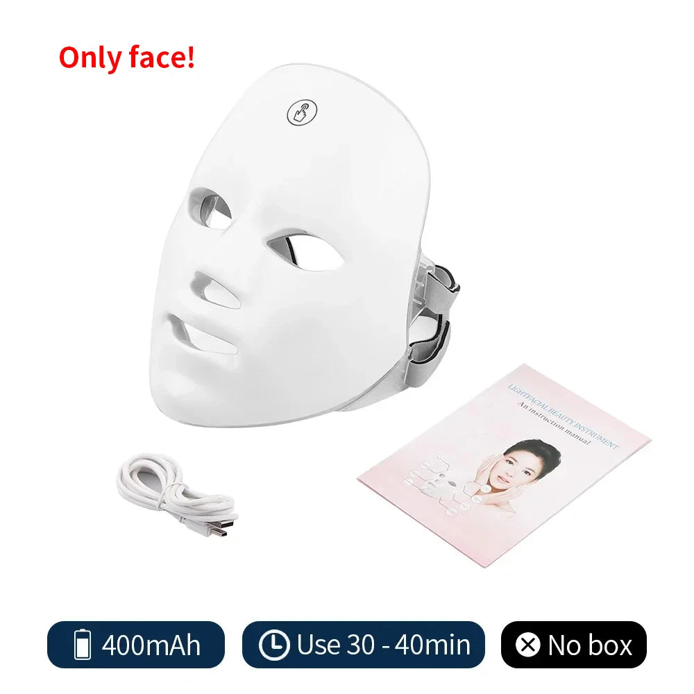 Wireless LED Mask 7 Color LED Face Mask Photon Skin Firming