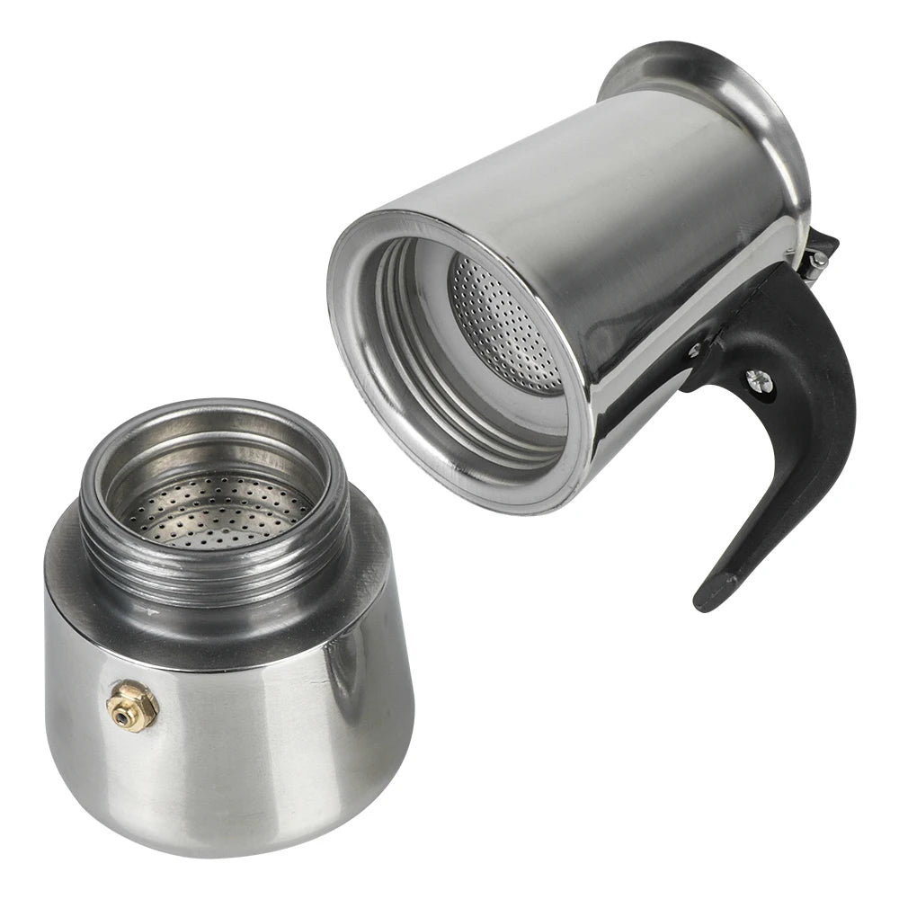 Stainless Steel Moka Coffee Maker Coffee Maker Pot Coffee Pot for Kitchen Mocha Espresso Latte Stovetop Filter 2/4/6/9 Cups