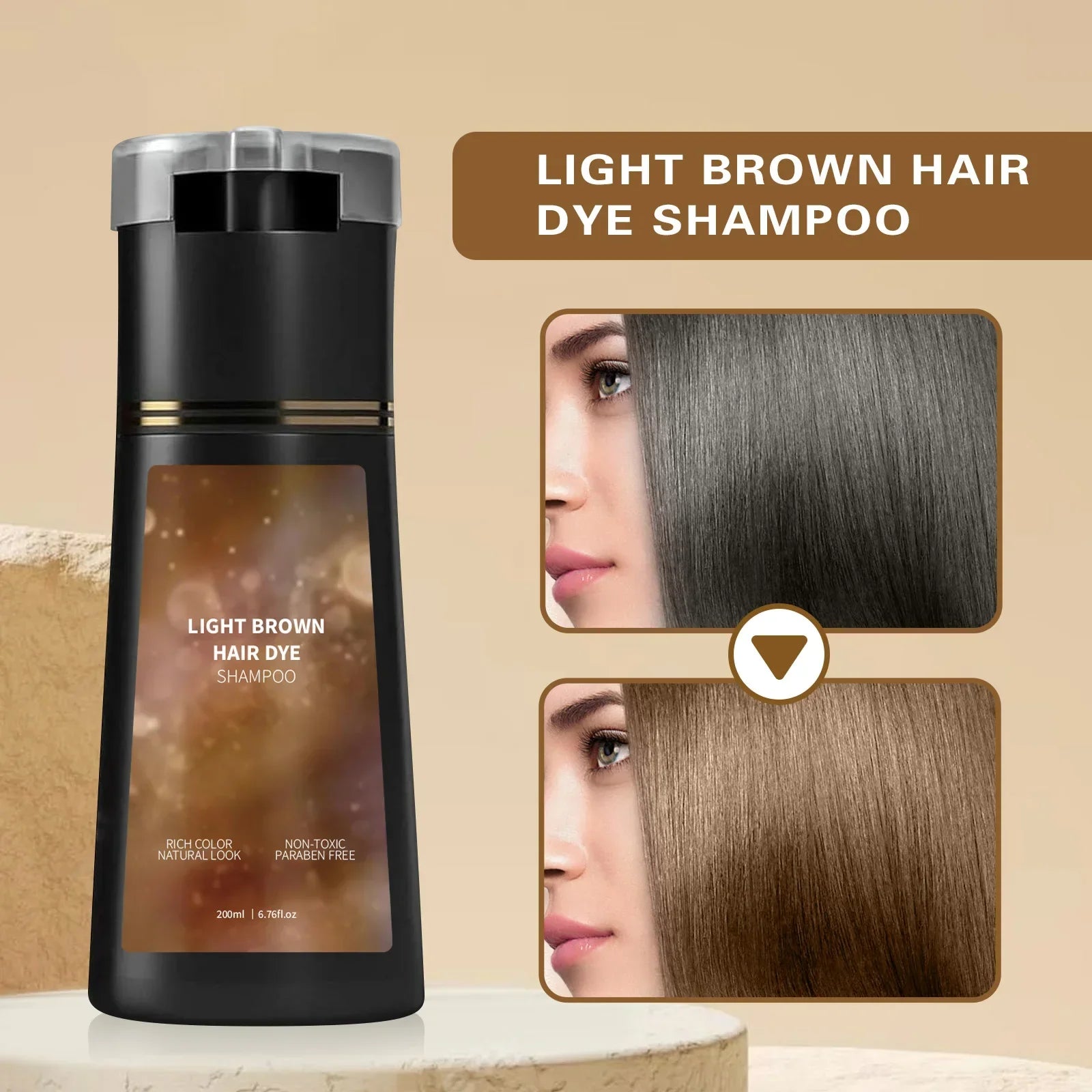 200ML Hair Dye Shampoo Quick Color Shampoo White Hair Quick Blackening Shampoo Oil Control Fluffy Shampoo Nourish Hair Care