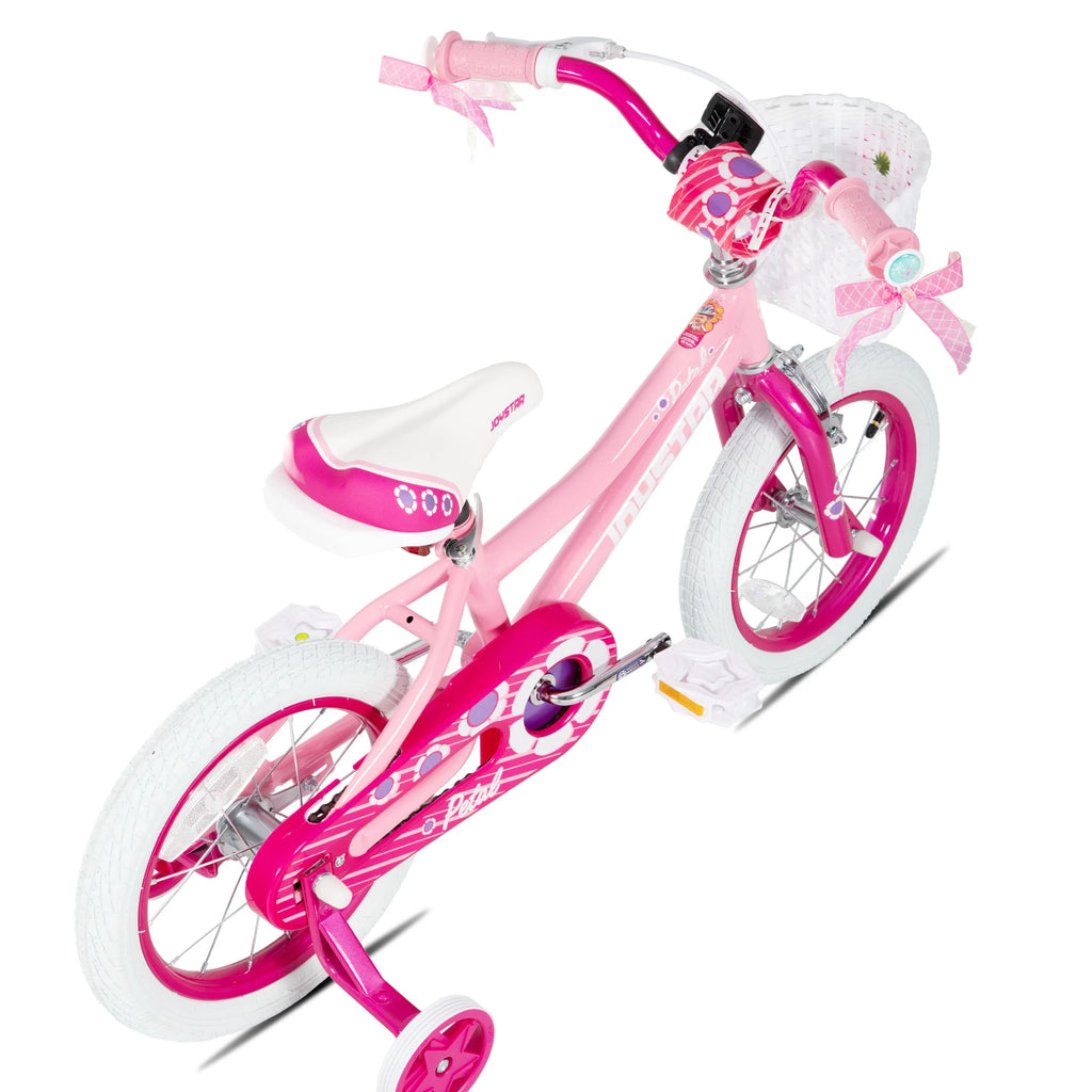 JOYSTAR Petal Girls Bike for Kids Ages 2-10 with Training Wheels Basket Streamers