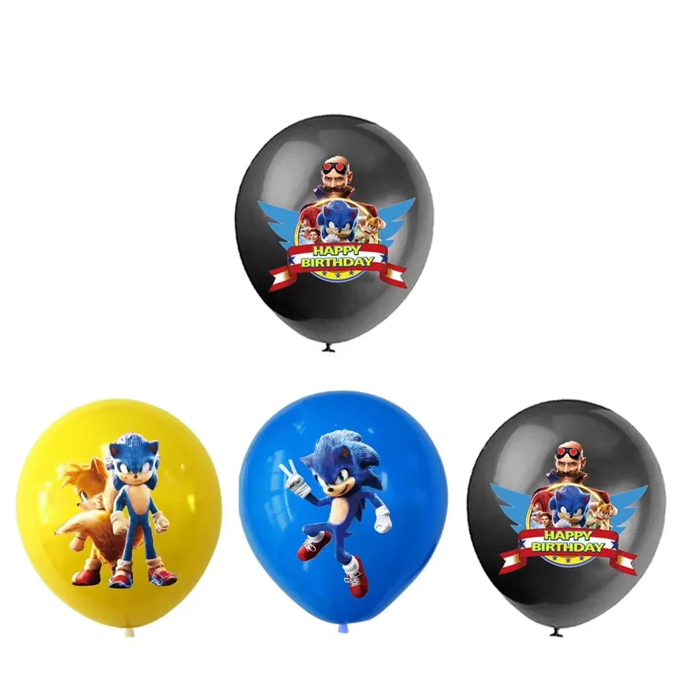 10pcs Sonic Latex Balloons Sonic Superhero Game Fans Ballon Happy Birthday Party Decoration Kids Toys Hedgehog Supplies Globos