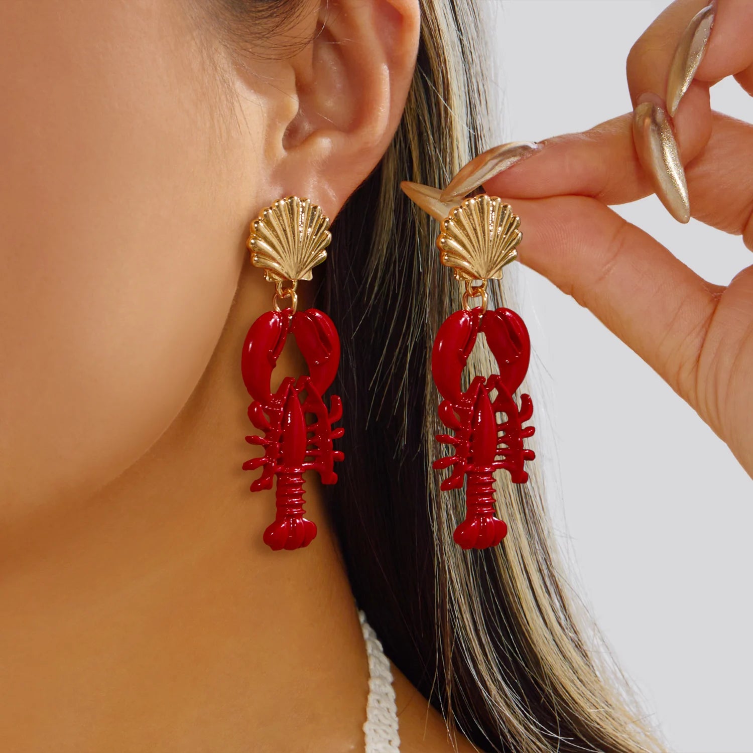 New Bohemian Lobster Pendant Necklace for Women Ocean Style Animal Lobster Beaded Choker Summer Beach Party Charm Jewelry Gifts