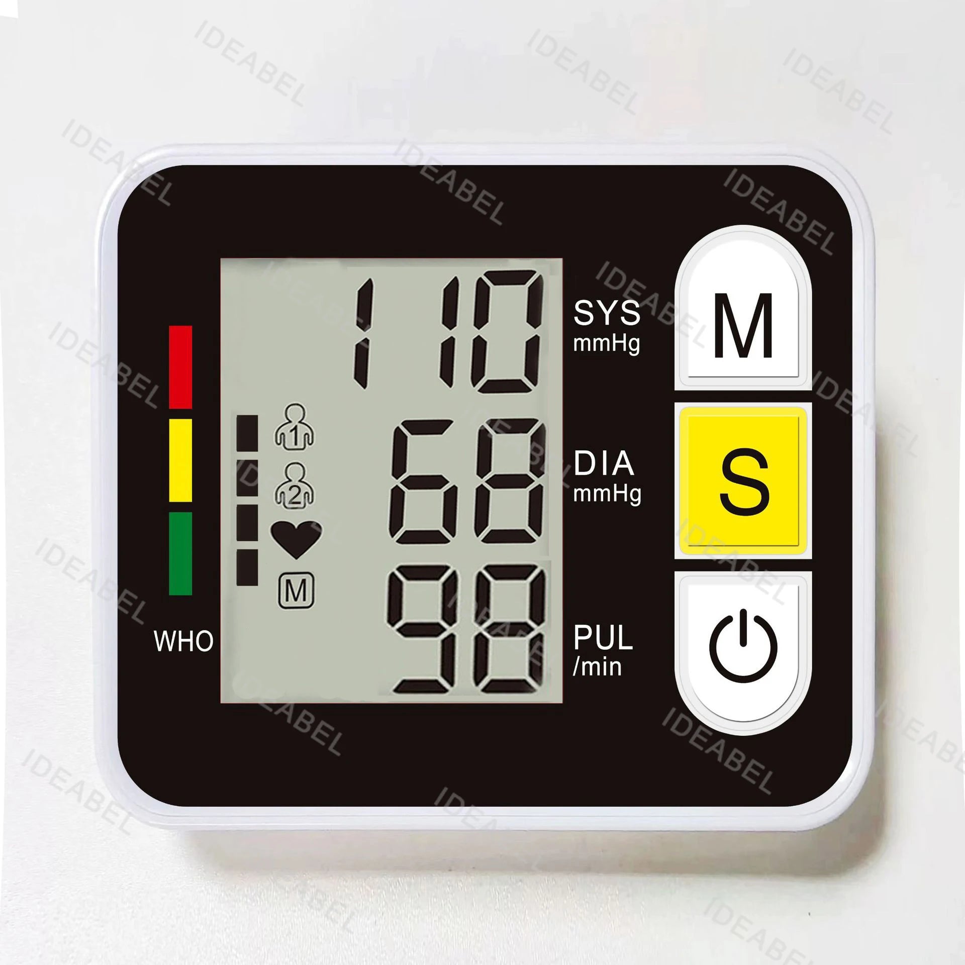 LCD Display Wrist Blood Pressure Monitor Tonometer Tensiometer Automatic Digital Pulsometer Sphygmomanometer Family Diagnostic