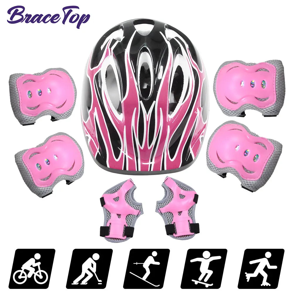 7Pcs/Set Kids Ages 3-10 with Wrist Guard and Knee Pads