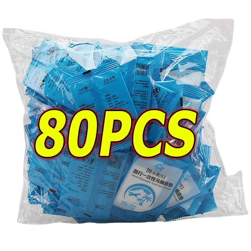 100/5Pcs Disposable Toilet Seat Cover Mat Portable Waterproof Safety