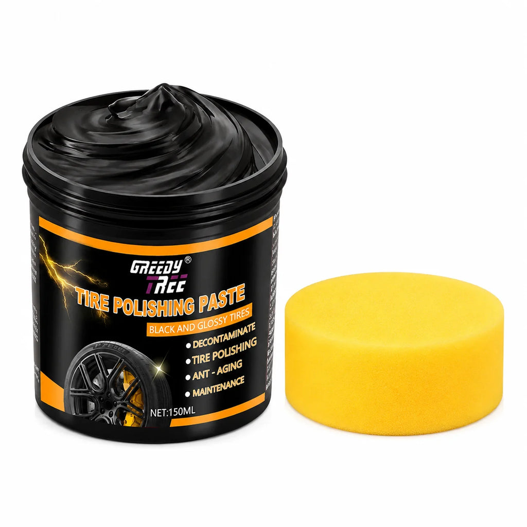 GREEDY TREE Tire Polishing Paste 150ml with Sponge