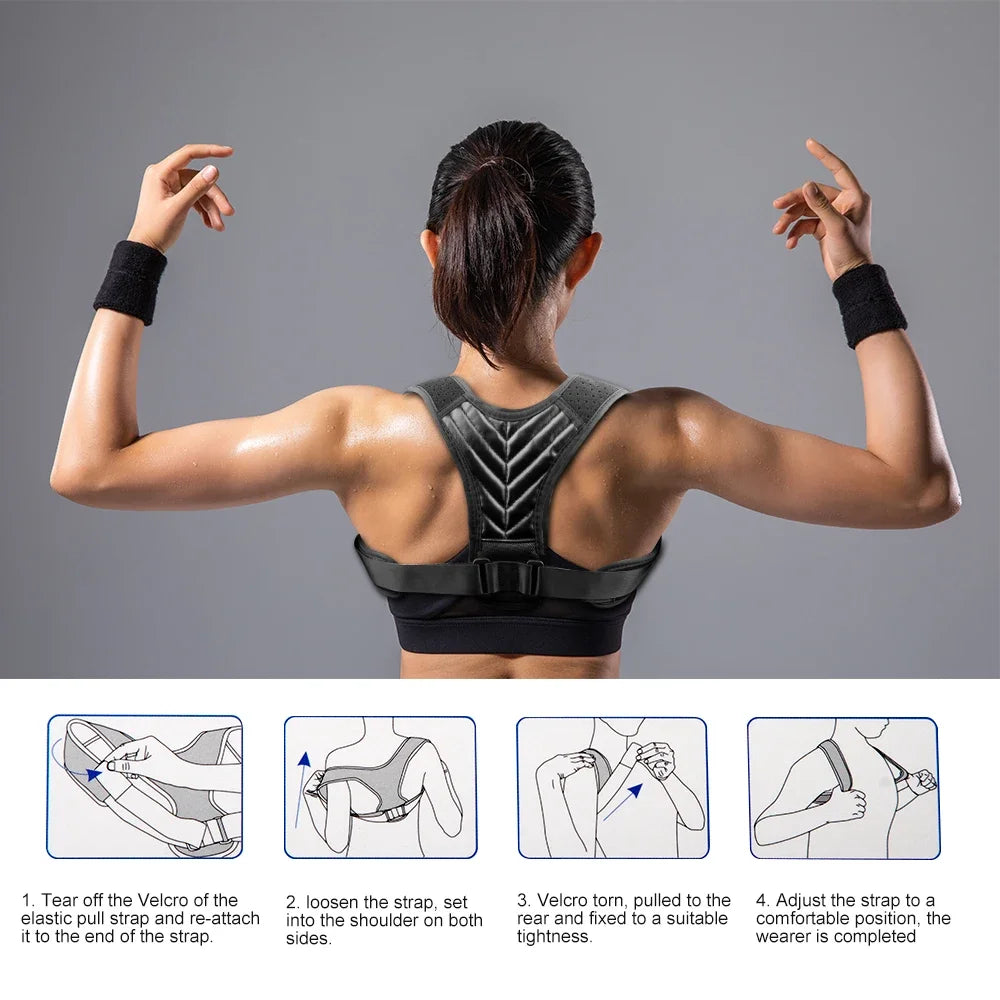 Adjustable Posture Corrector Back Support Women Men Hunchback Correction