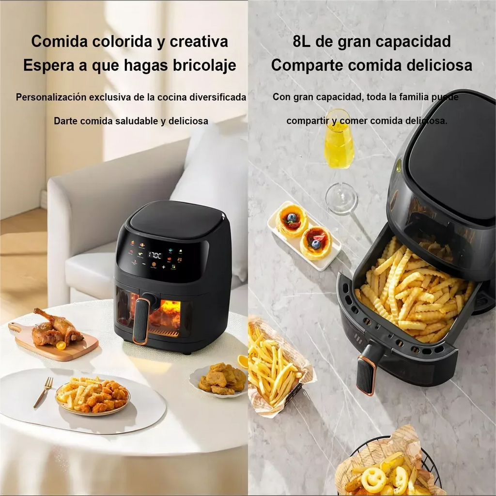 1400W Air Fryer Without Oil House 5L Large Capacity Smart LED Touch Thermal AirFryer Cycle Oven Booker French Fries chickens