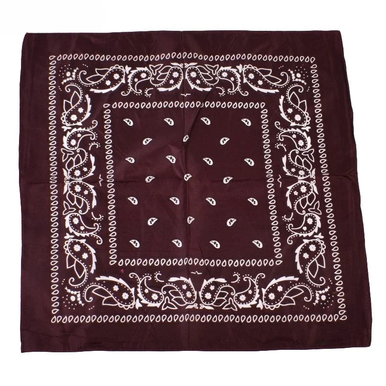 Fashion Hip Hop Wine Red Hair Scarf Unisex Retro Square Scarves Headwear Bandanna Hair Band Neck Wrist Wrap Band Accessories