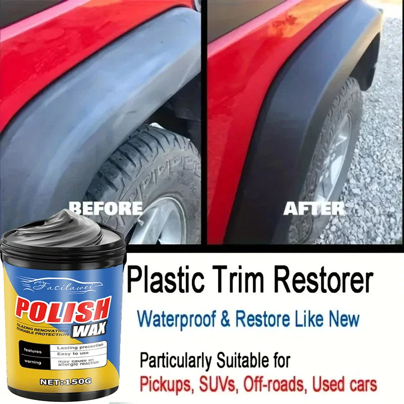 150g Plastic & Rubber Repair Paste - Black Crystal Polish for Car Scratches,
