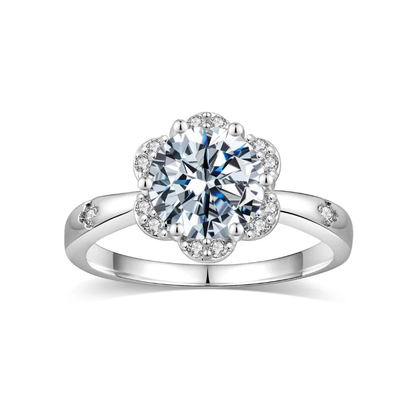 1/2/3/4CT Brilliant Cubic Zirconia Ring with 18K White Gold Plated