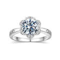 1/2/3/4CT Brilliant Cubic Zirconia Ring with 18K White Gold Plated