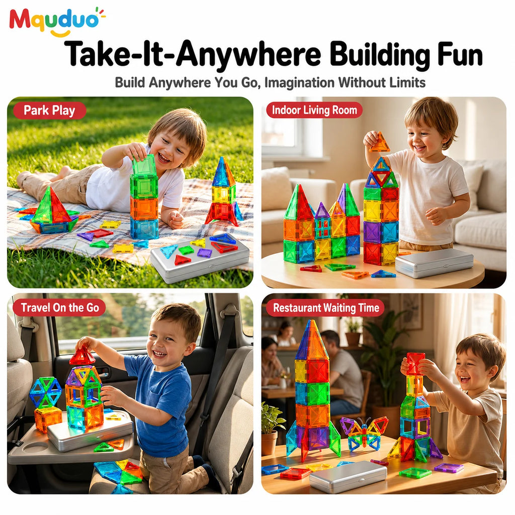 MQUDUO 3D Magnet Construction Kit Magnetic Tiles Puzzle, Modern Home Office Desk Decor Adult Fidget Toy Creative Relaxation Gift